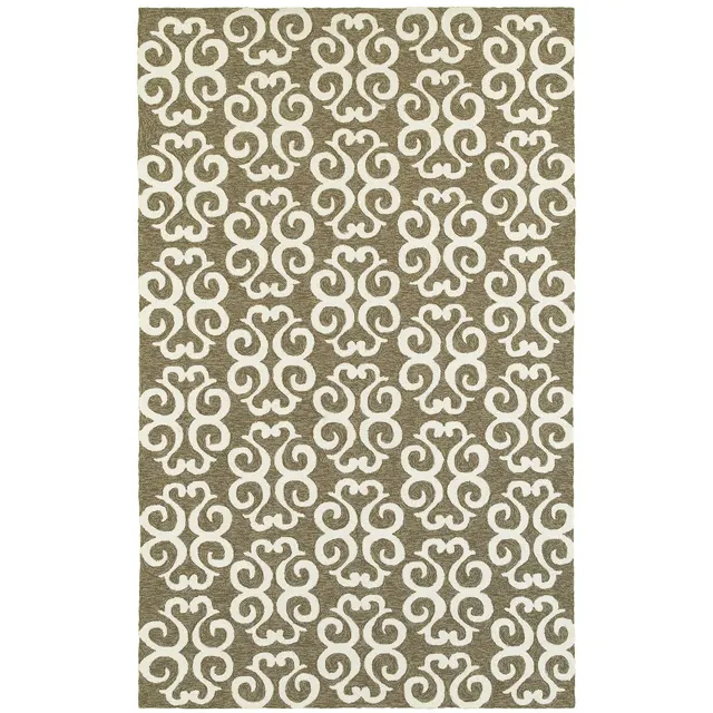 Tommy Bahama Atrium Tan w/White Scroll Outdoor Rug (51108)