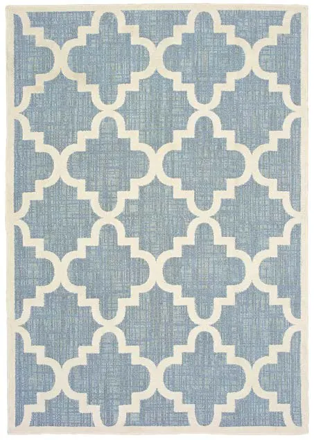 Barbados Blue/Beige Outdoor Rug (6437J)