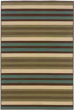 Montego Brown/Green/Spa Stripe Outdoor Rug (6990I)