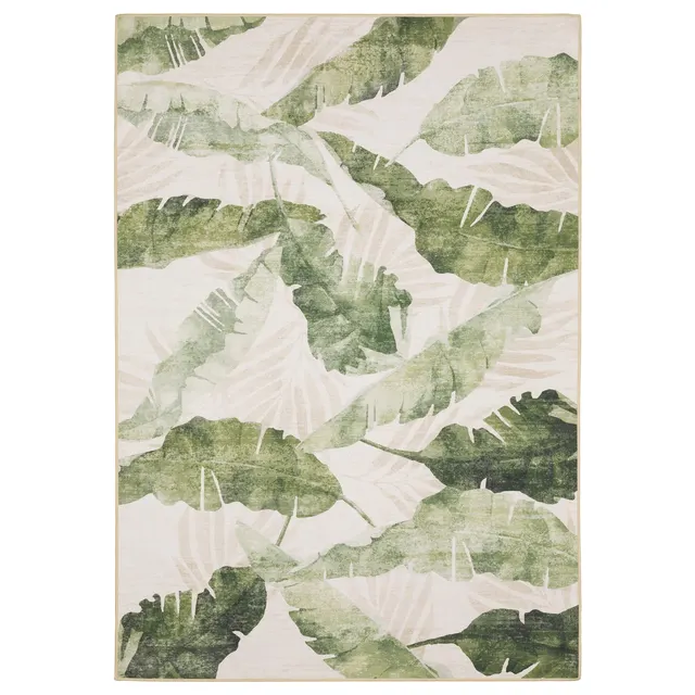 Fiji Watercolor Green Palm Fronds Outdoor Rug (FIJ02)