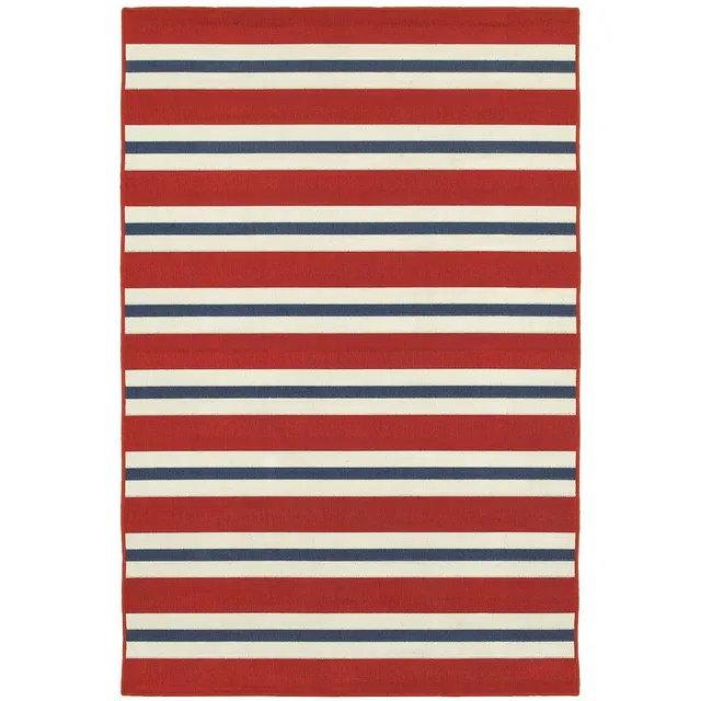 Meridian Red Stripe Outdoor Rug (5701R)