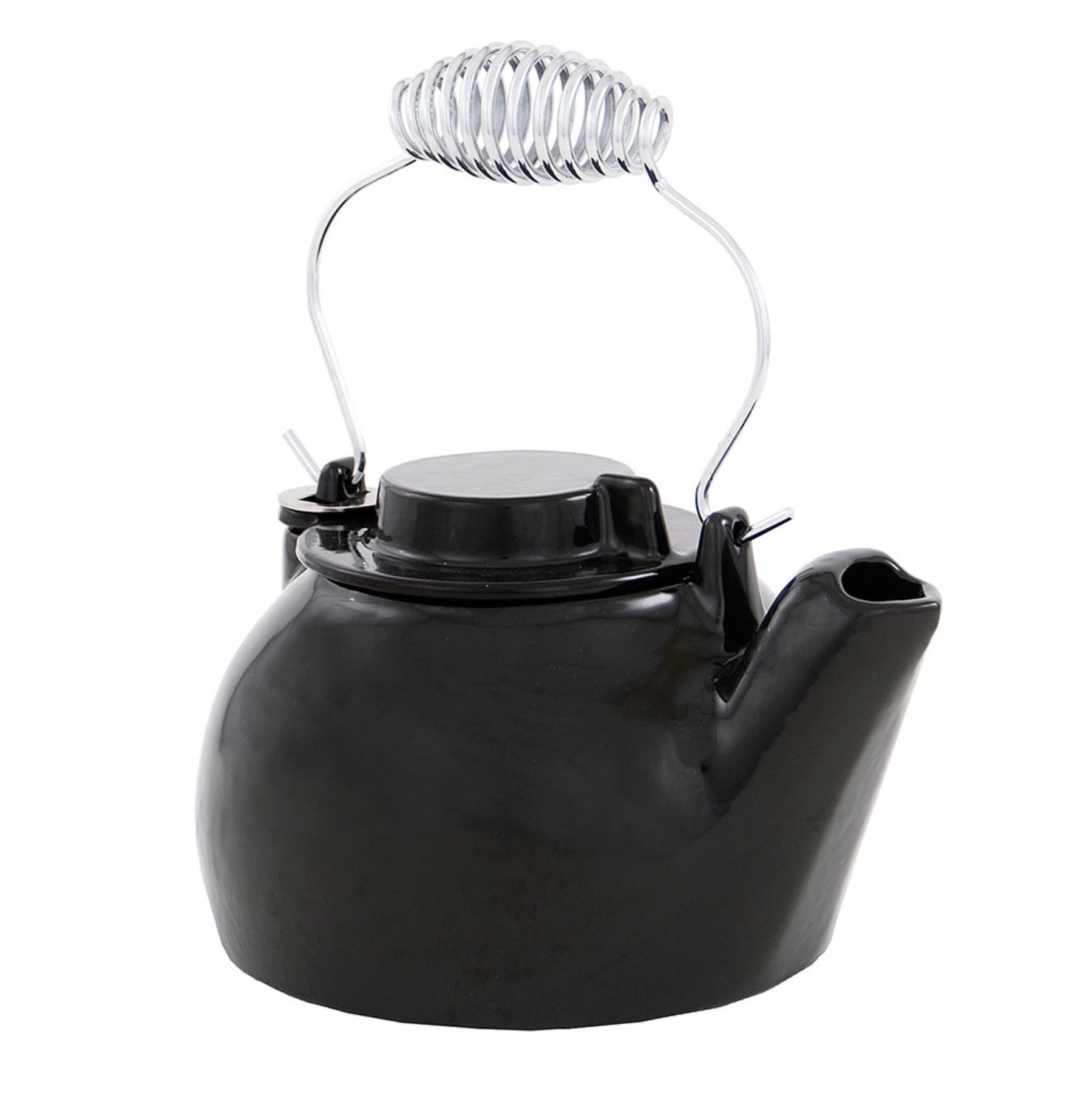 Minuteman black enameled cast-iron humidifying woodstove kettle