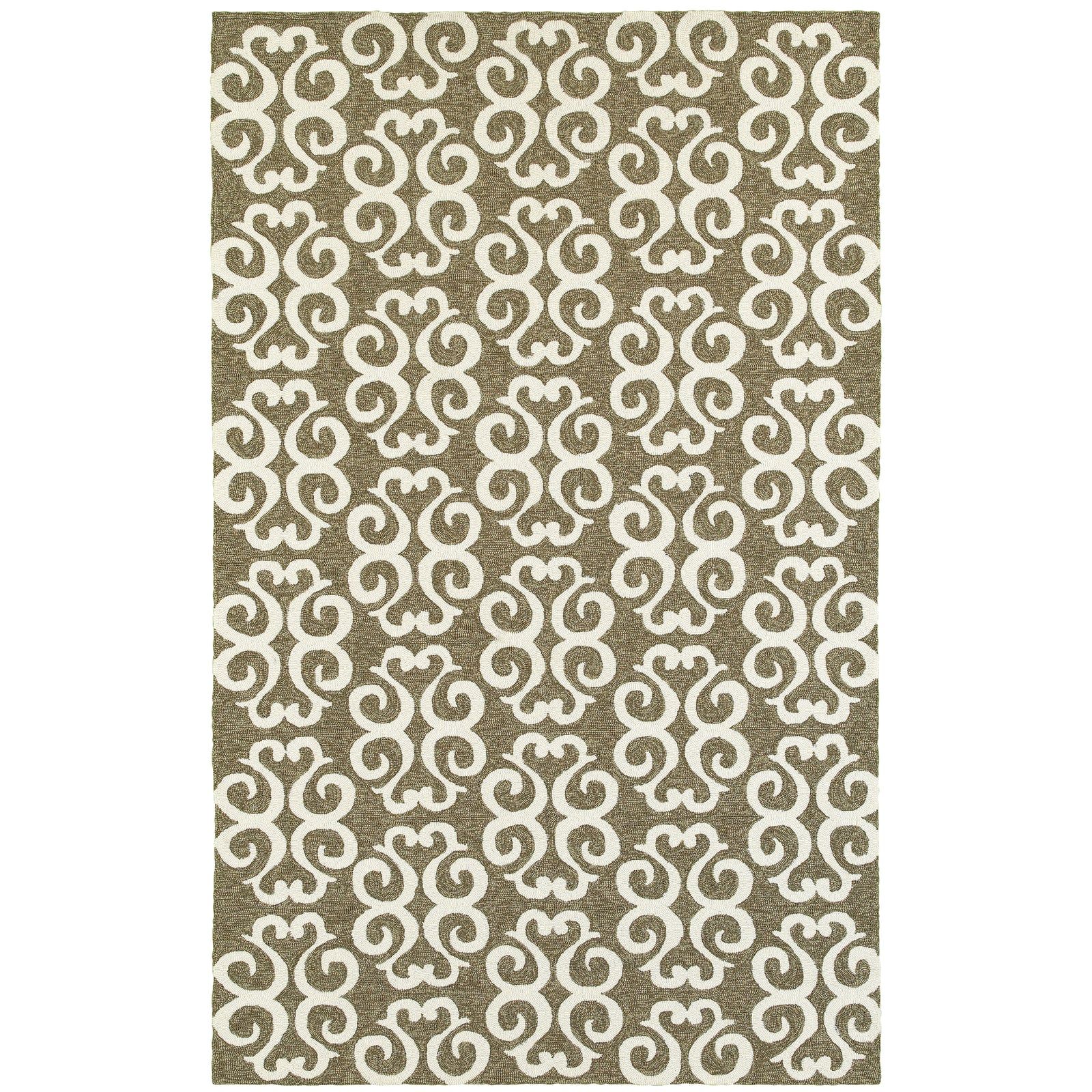 Tommy Bahama Atrium Tan w/White Scroll Outdoor Rug (51108)