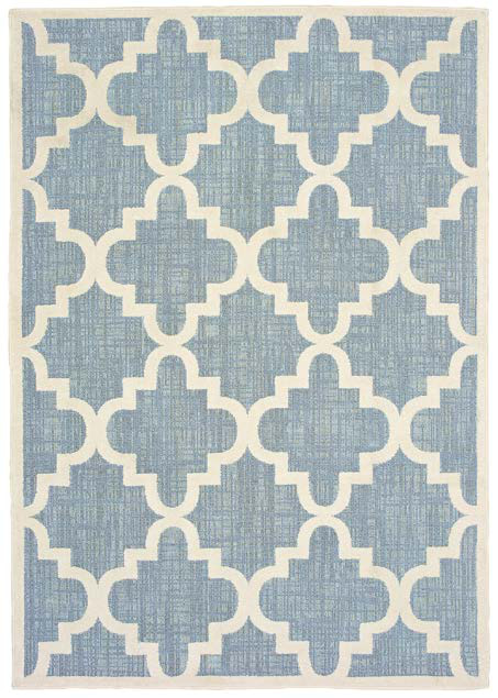 Barbados Blue/Beige Outdoor Rug (6437J)
