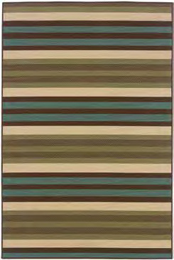 Montego Brown/Green/Spa Stripe Outdoor Rug (6990I)
