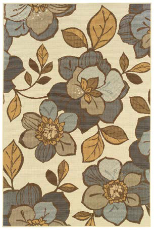Bali Yellow/Gray Flowers Outdoor Rug (9448M)