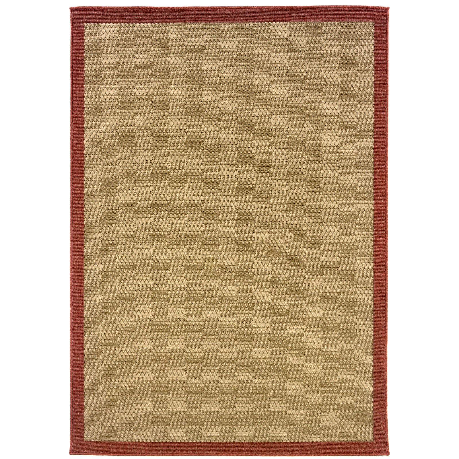 Lanai Red Border Outdoor Rug (525O)