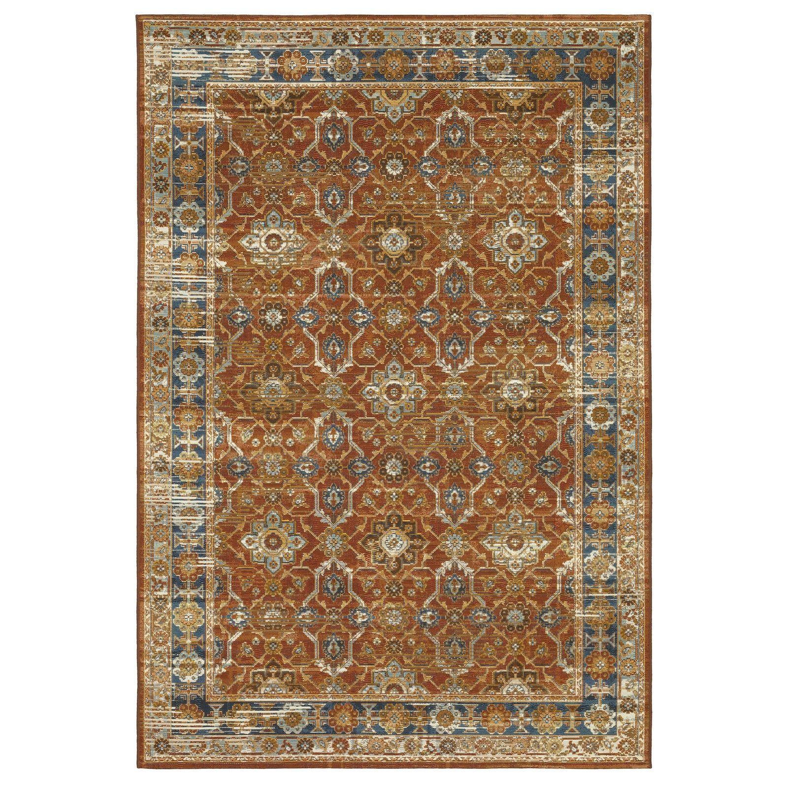 Naples Rust/Blue (1204x) Outdoor Rug (1204X)