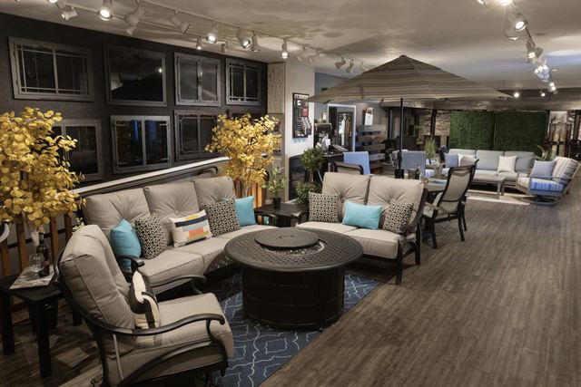 Deep-seating conversation sets around fire tables